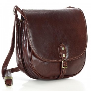 Kleine crossbody tasche für damen aus italienischem Leder. Schwarz & Braun